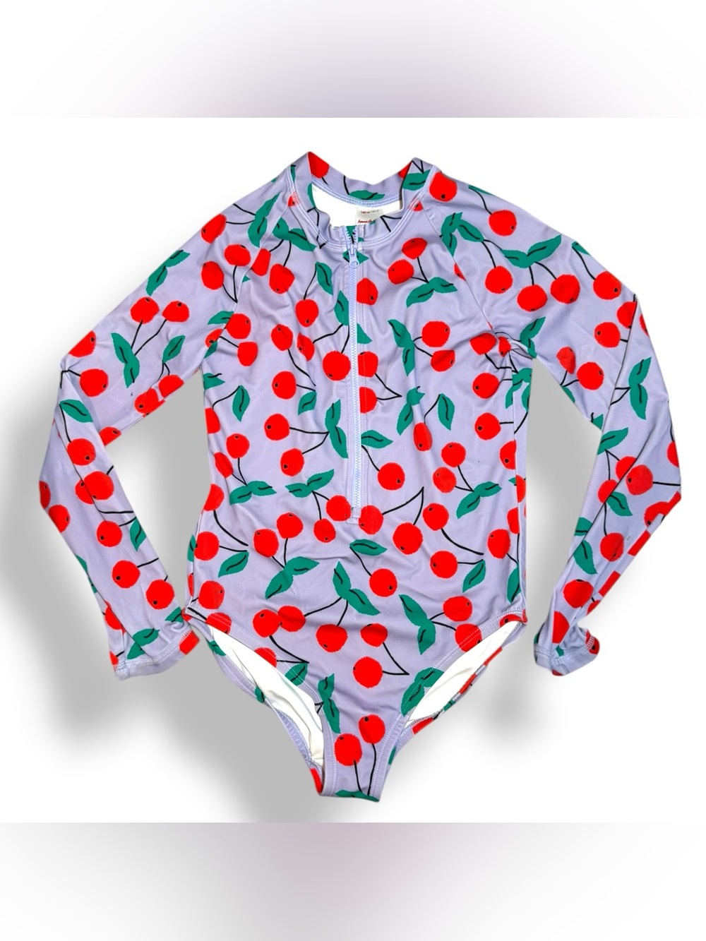 Hanna Andersson Cherry Print Rash Guard One-Piece Swimsuit